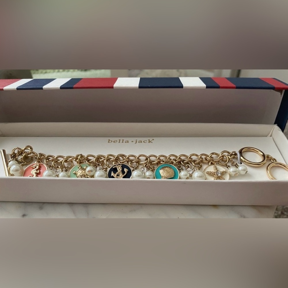 •NIB•Bella Jack Ladies Nautical Gold Toned Toggle Bracelet - Picture 4 of 6